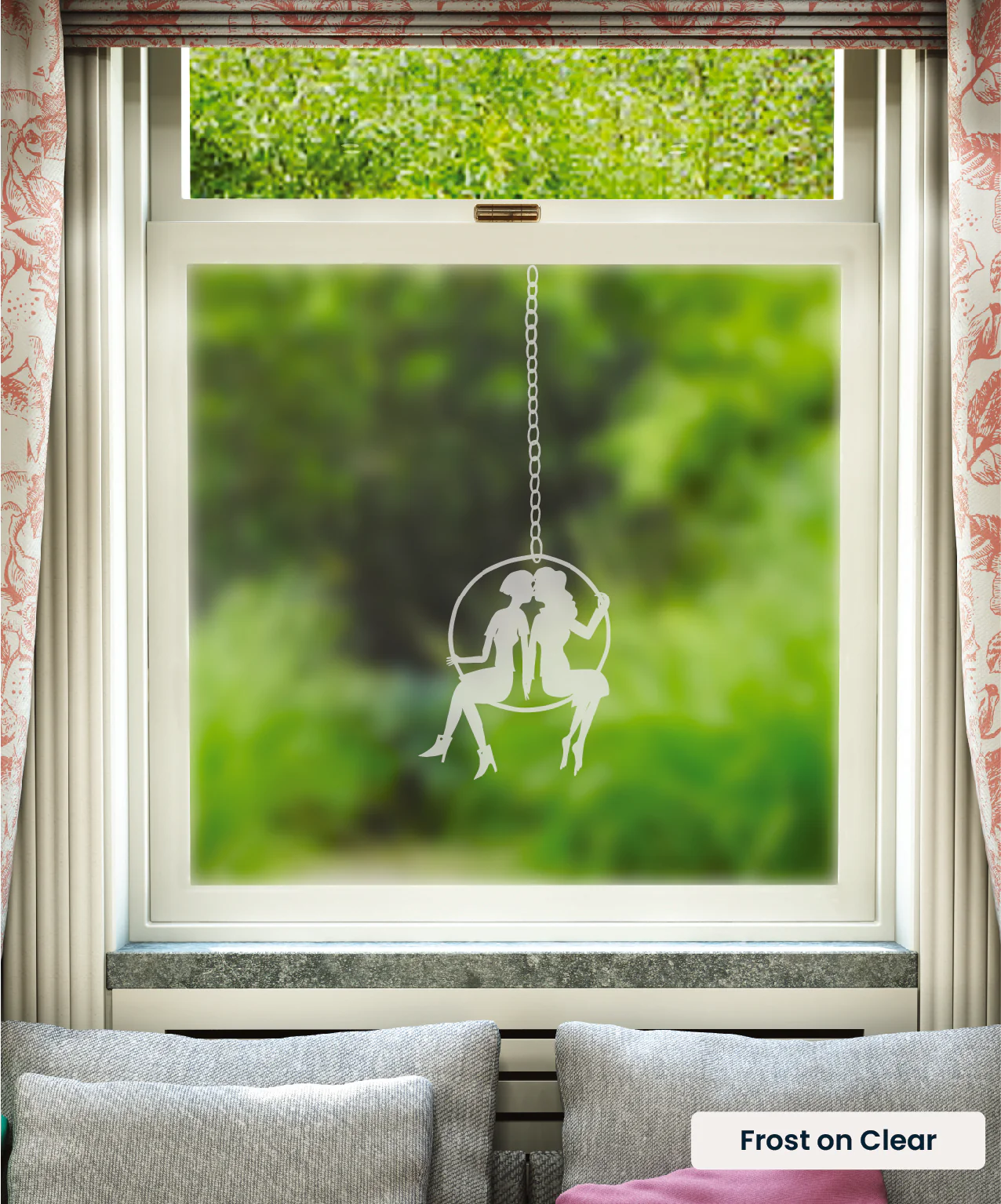 Couple in a Hoop: Girls - Rob Ryan Designer Window Film - Image 3