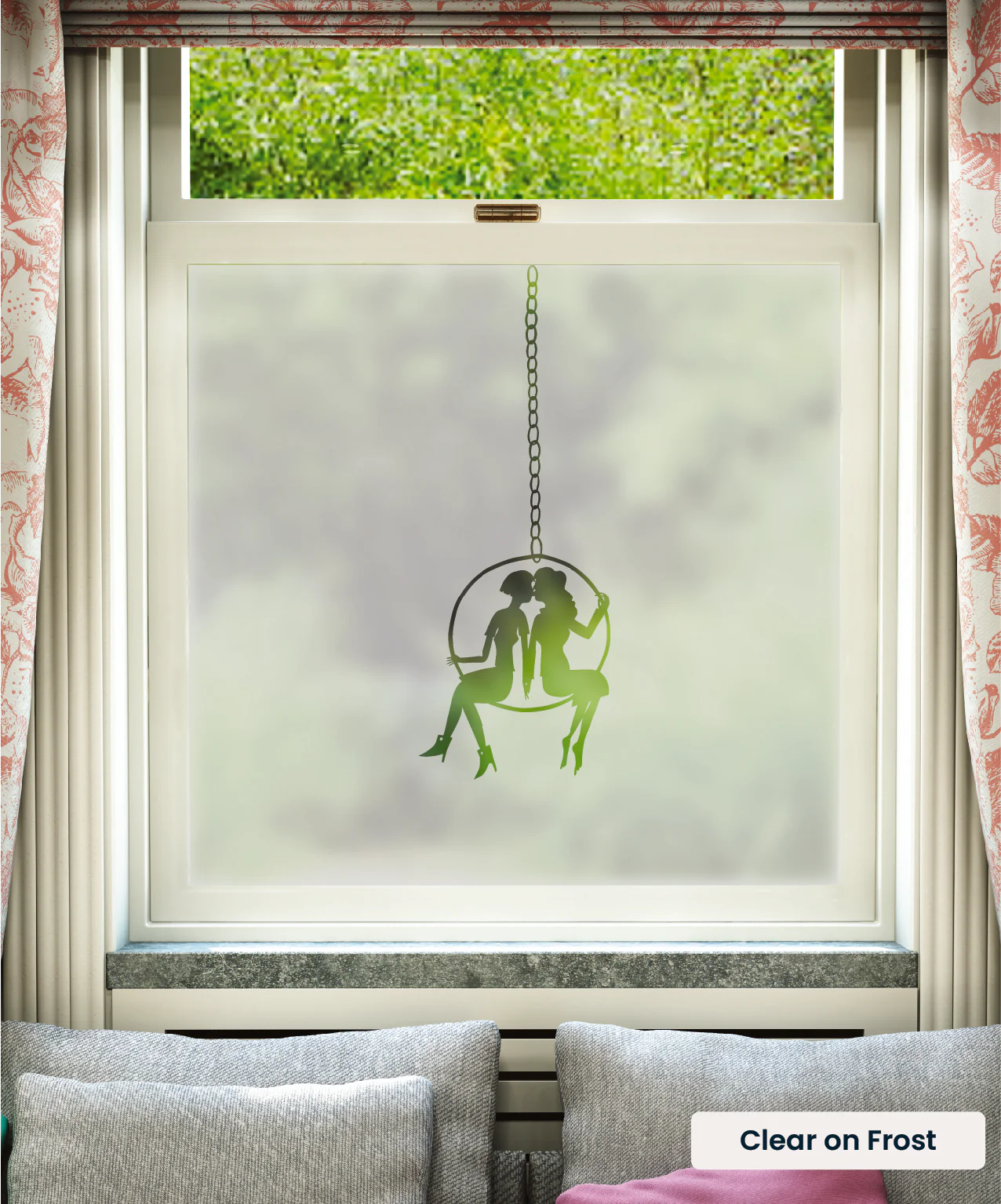 Couple in a Hoop: Girls - Rob Ryan Designer Window Film - Image 4
