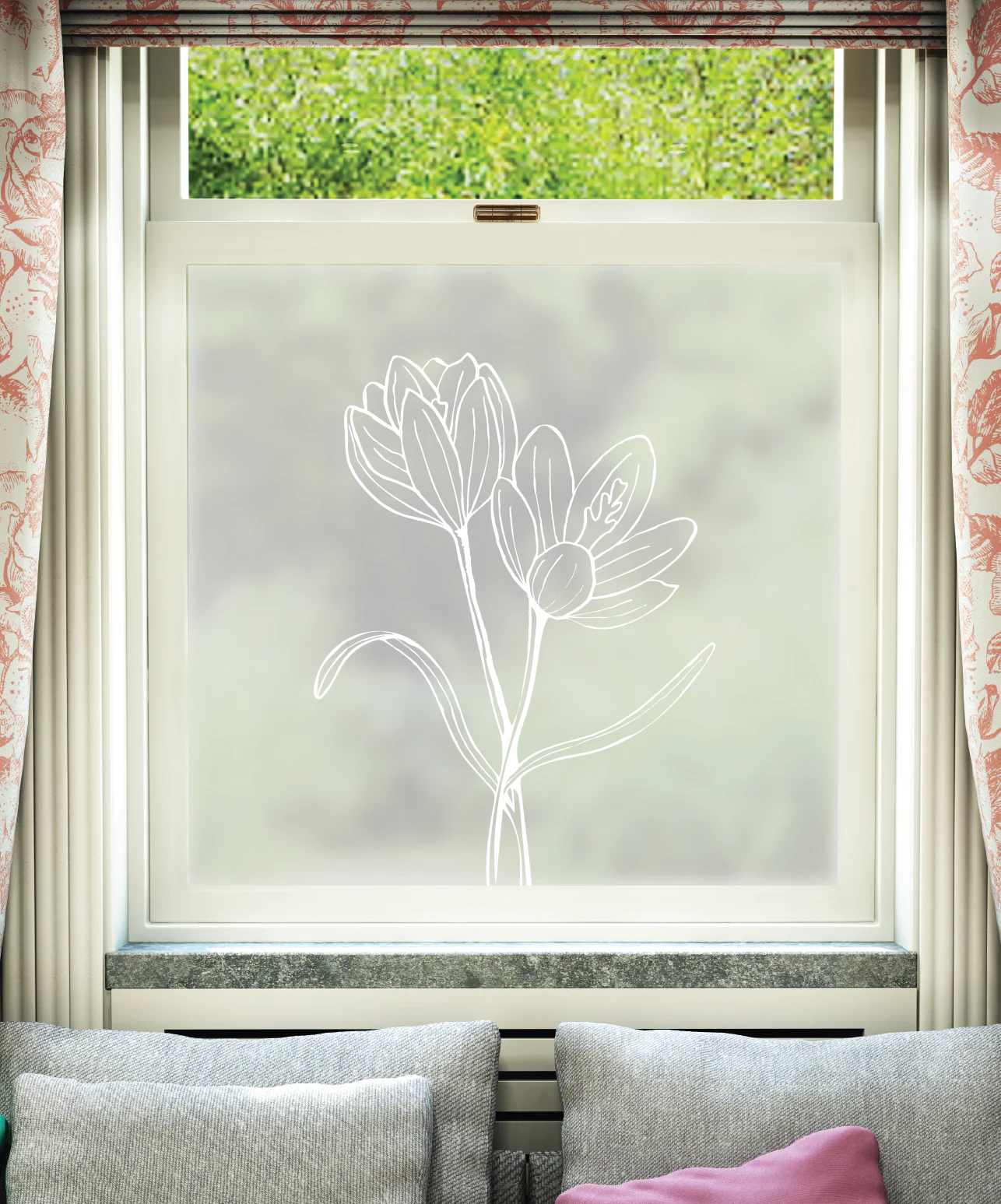 Crocus Double White Printed Pattern