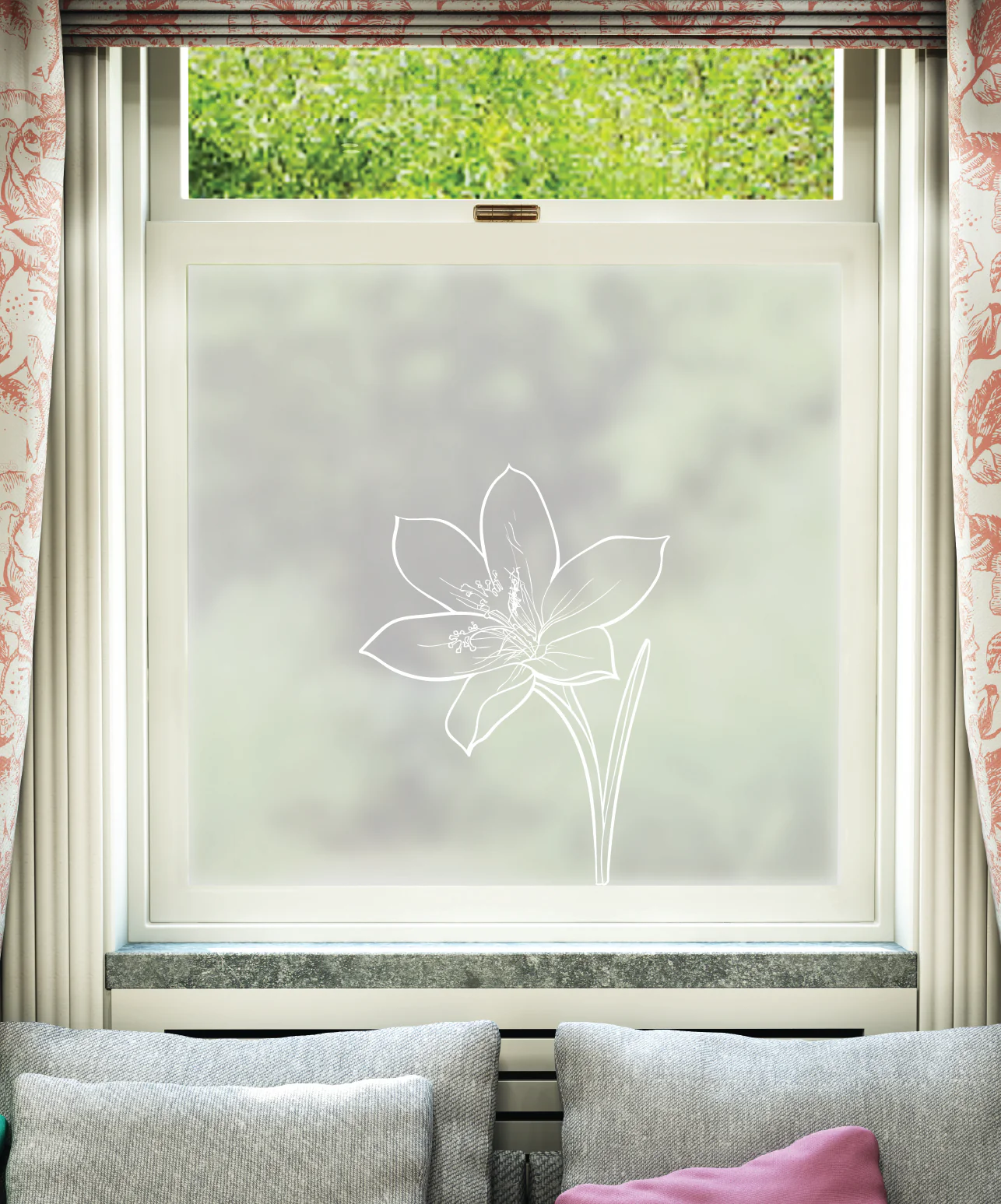 Crocus Single White Printed Pattern