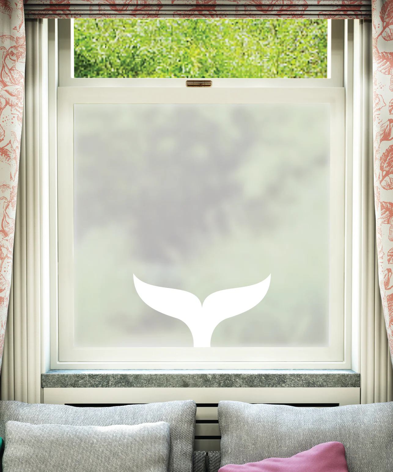 Whale Tail White Printed Pattern